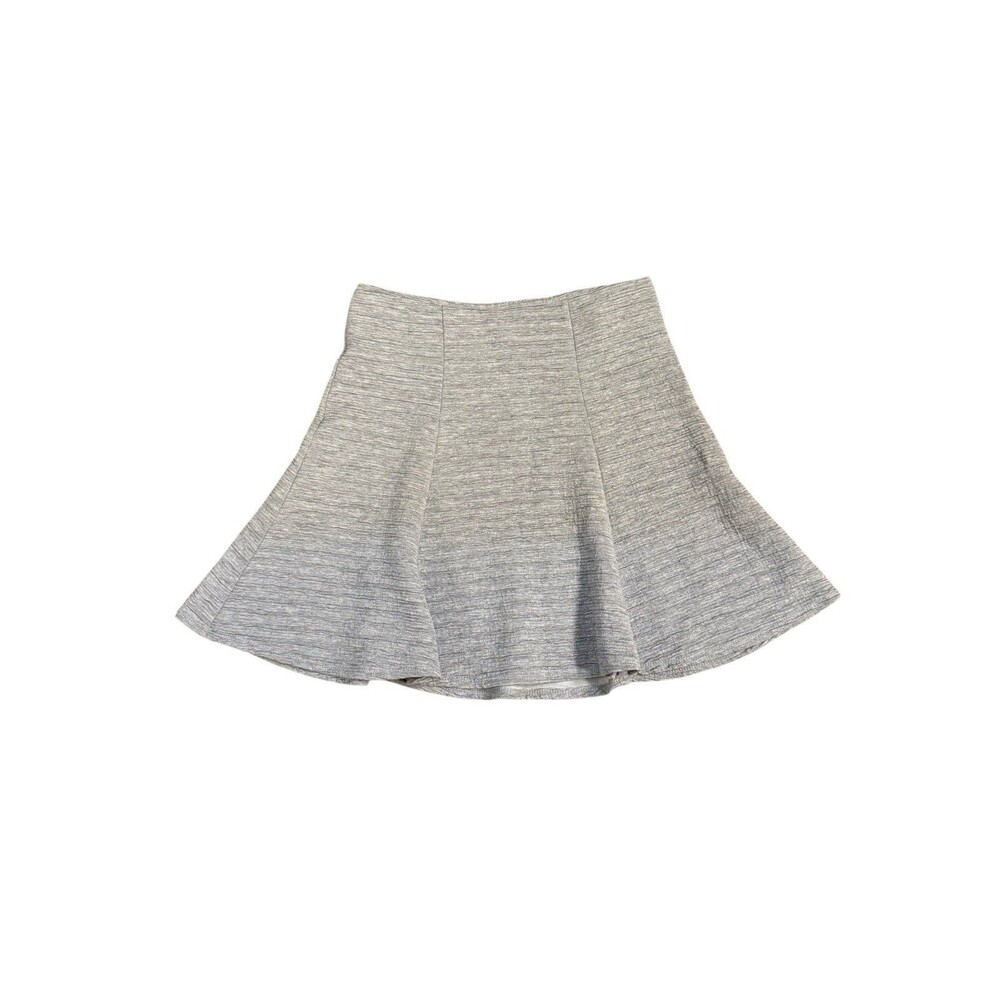 Anthropologie Maeve Skirt Women Medium Gray Textured Knit Stretch Flared‎ Skater